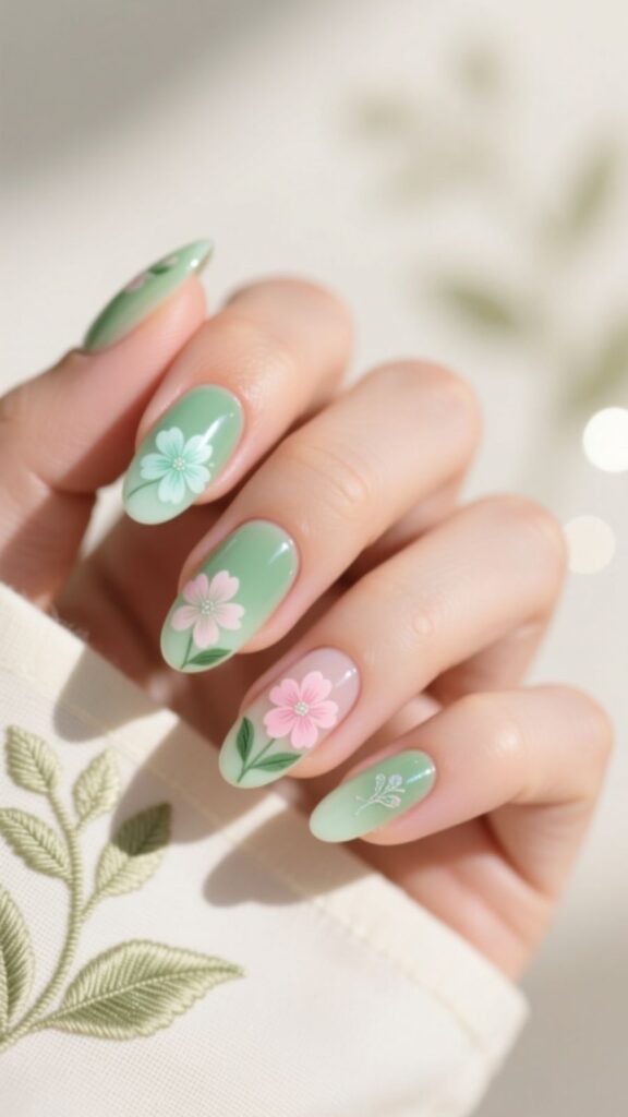 Soft Green And Floral Mix