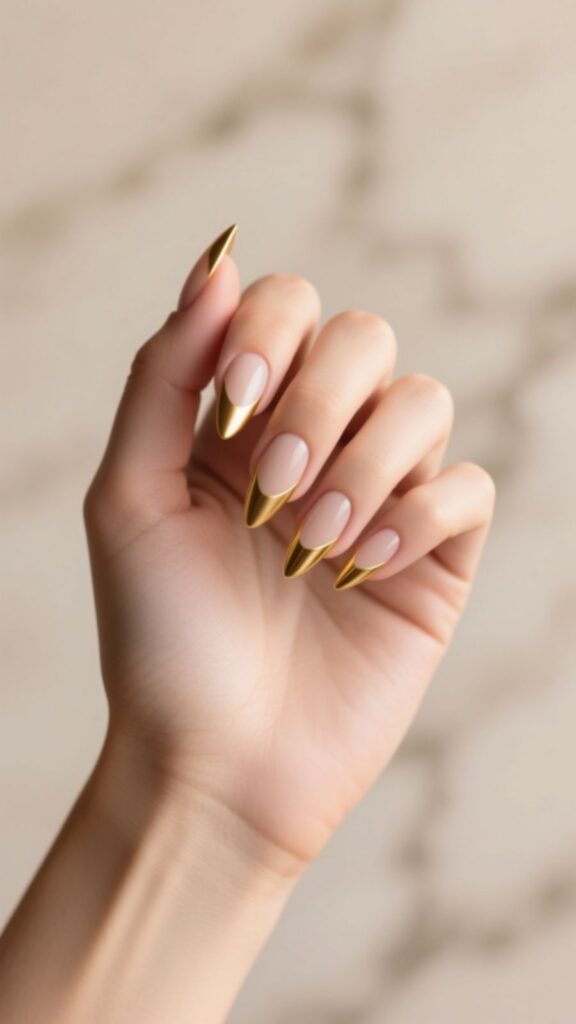 Minimalist Gold French Tips