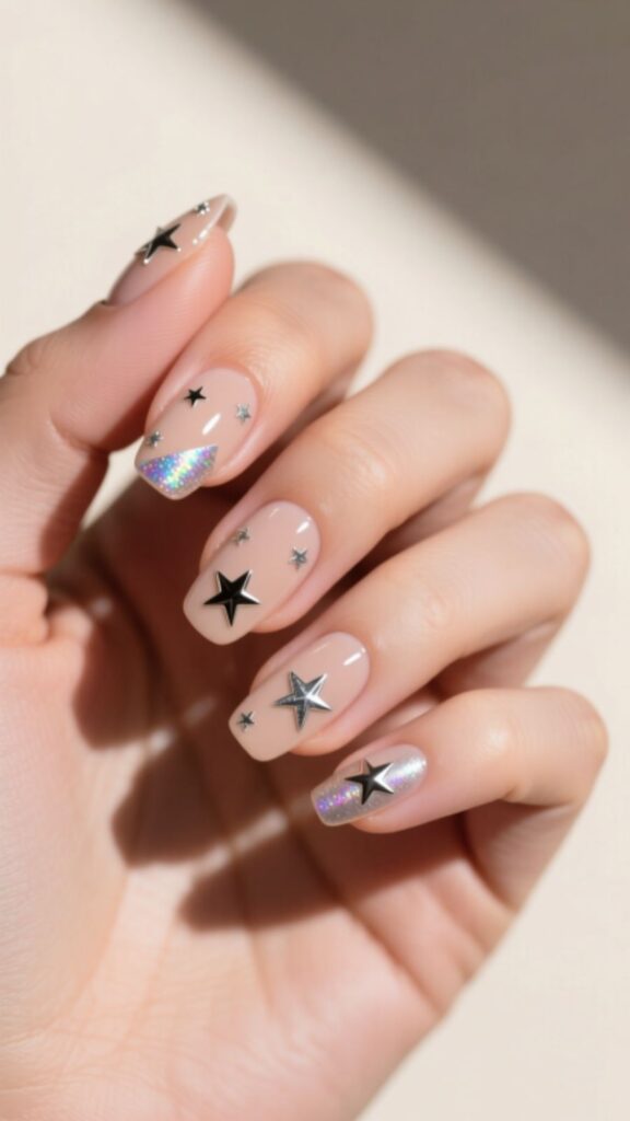 Nude And Chrome Stars