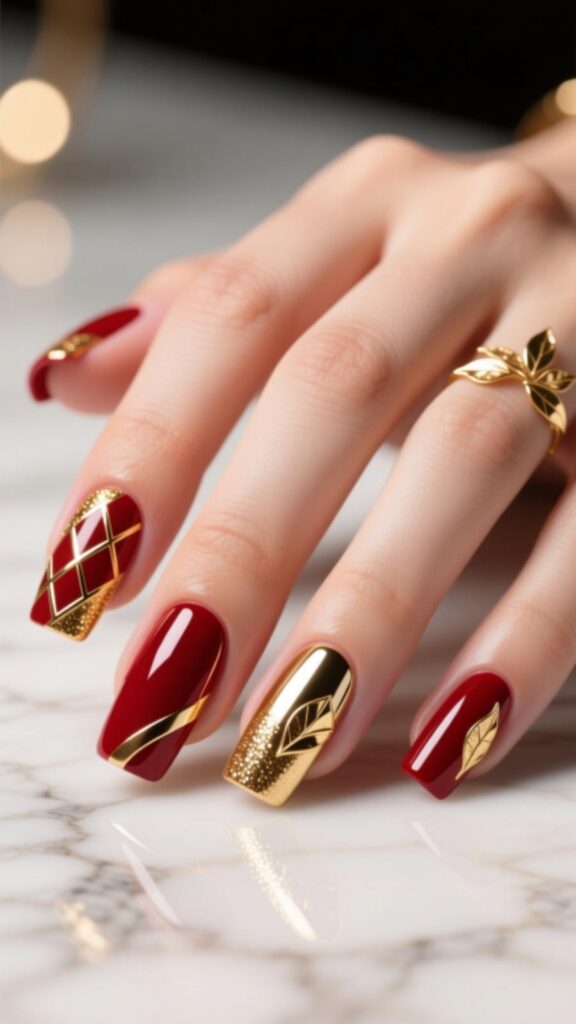 Bold Red And Gold Glam