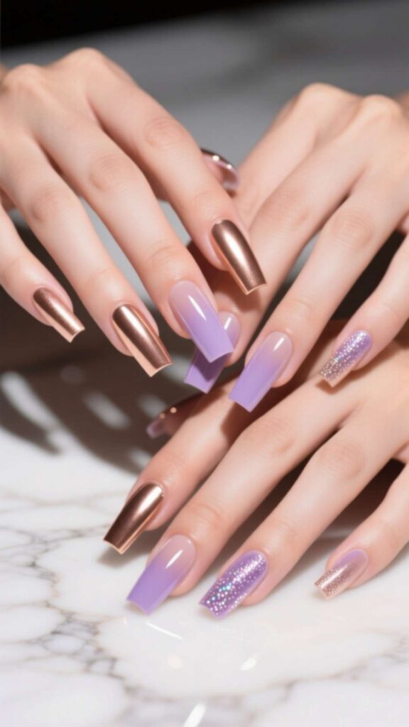 Glamorous Tapered Square Nails