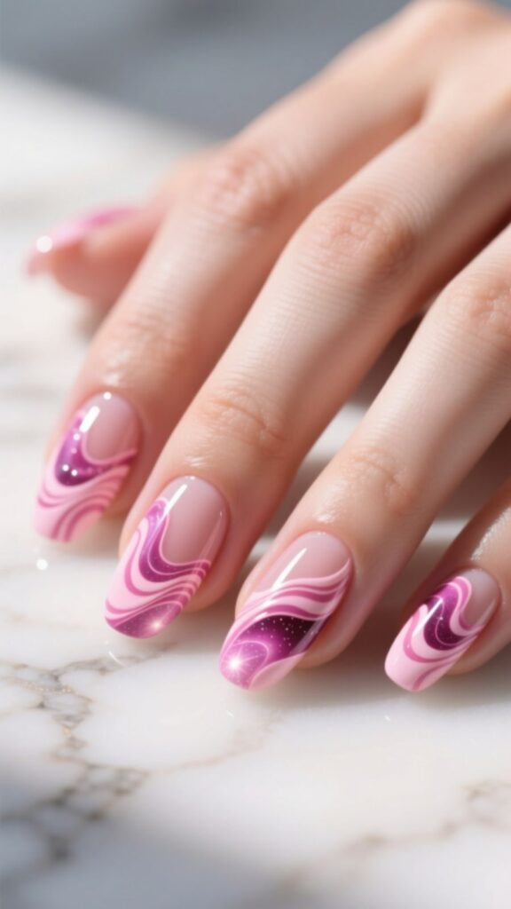 Abstract Pink Waves