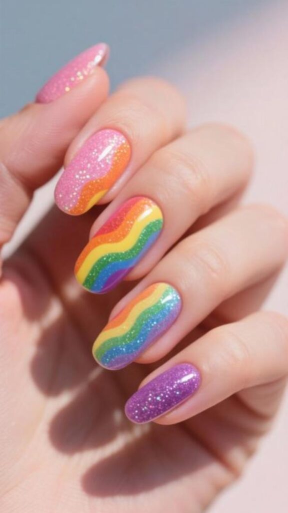 Glitter Wave Rainbows