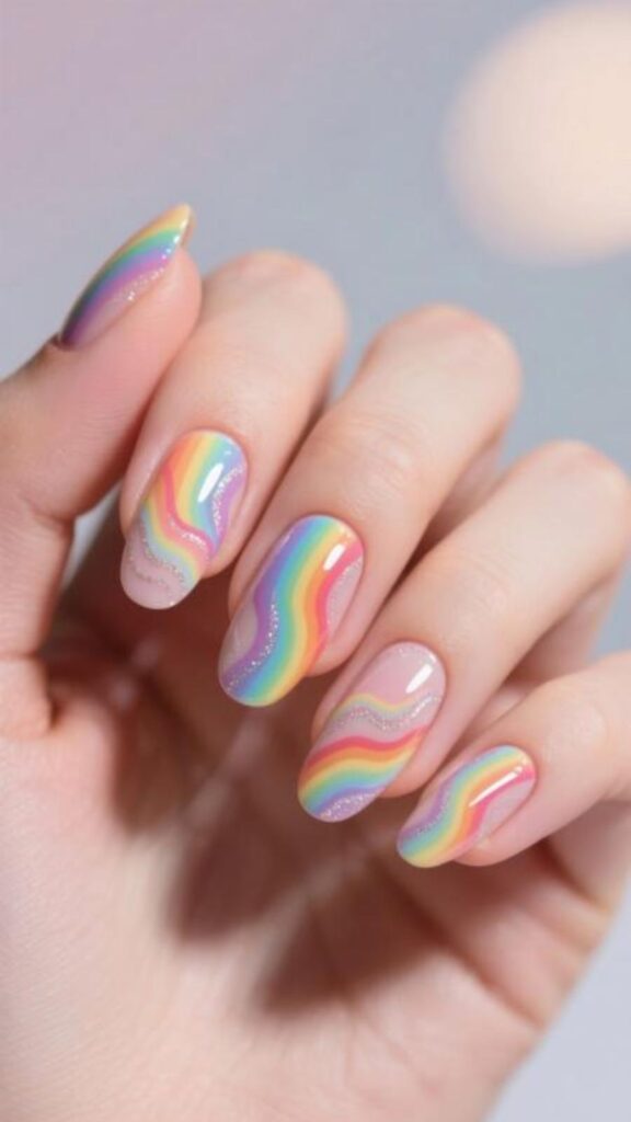 Glossy Rainbow Waves