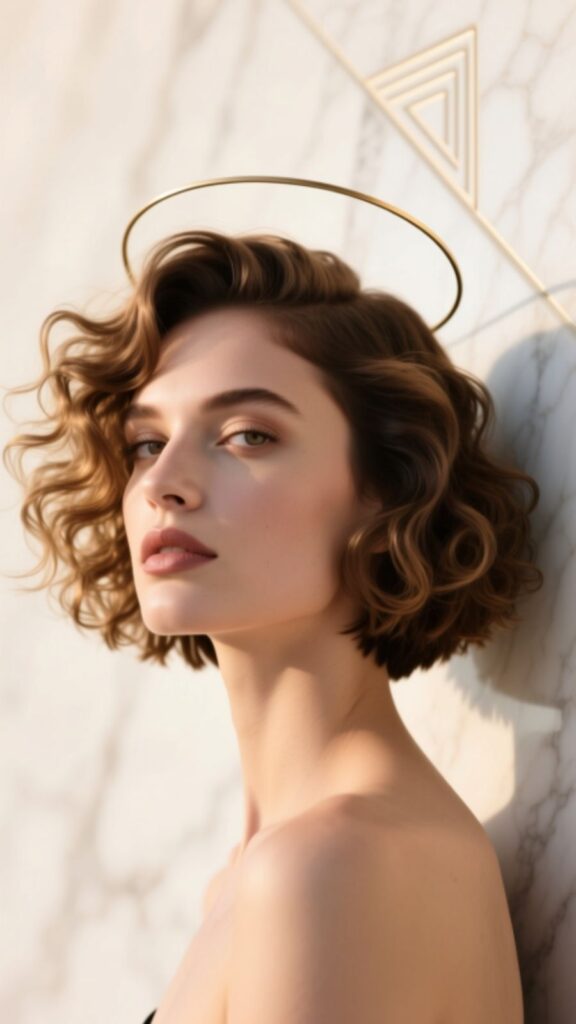 Elegant Curls Framing Beauty