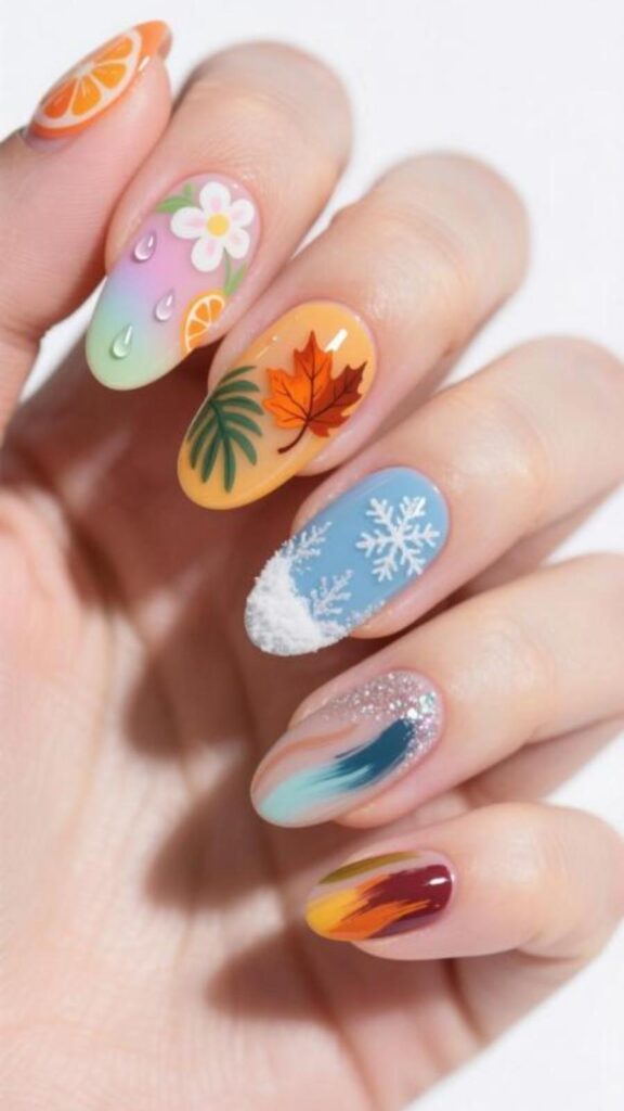 Seasonal Coffin Acrylic Nail Ideas
