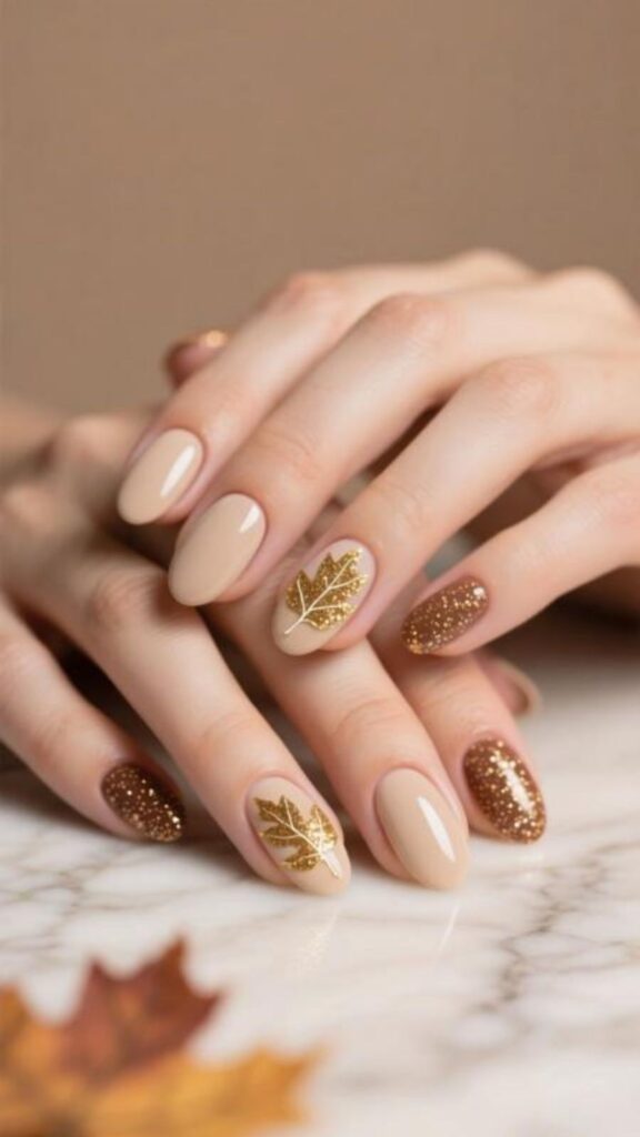 Glitter Leaf Accent