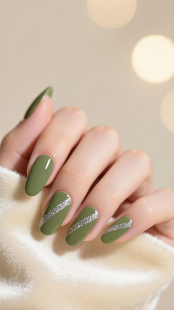 Olive Green & Glitter Contrast