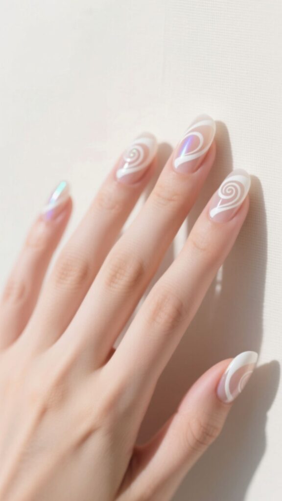 Minimalist White Swirls