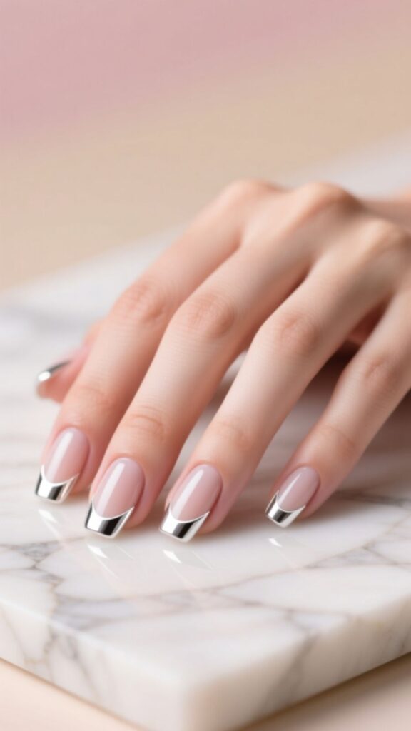 Silver-Edged French Tips
