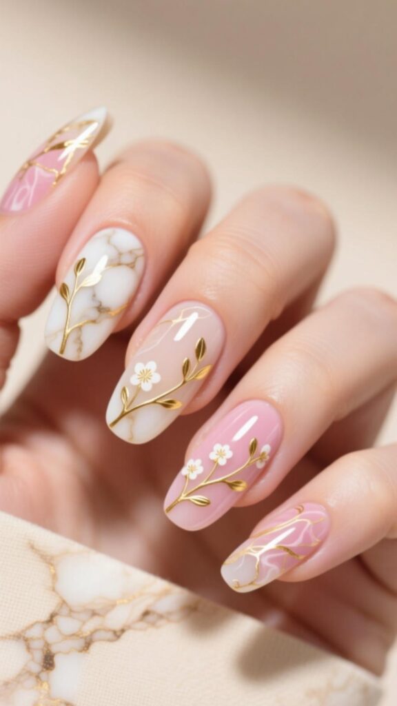 Marble Golden Sprigs