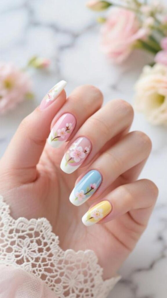 Floral French Tips