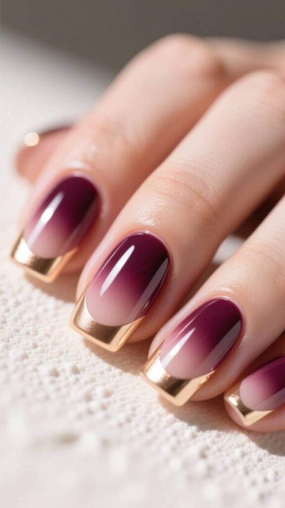 Ombre Square Round Nails