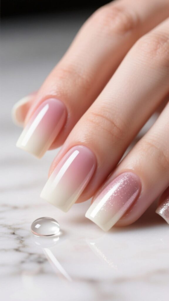 French Ombre Square Round Nails