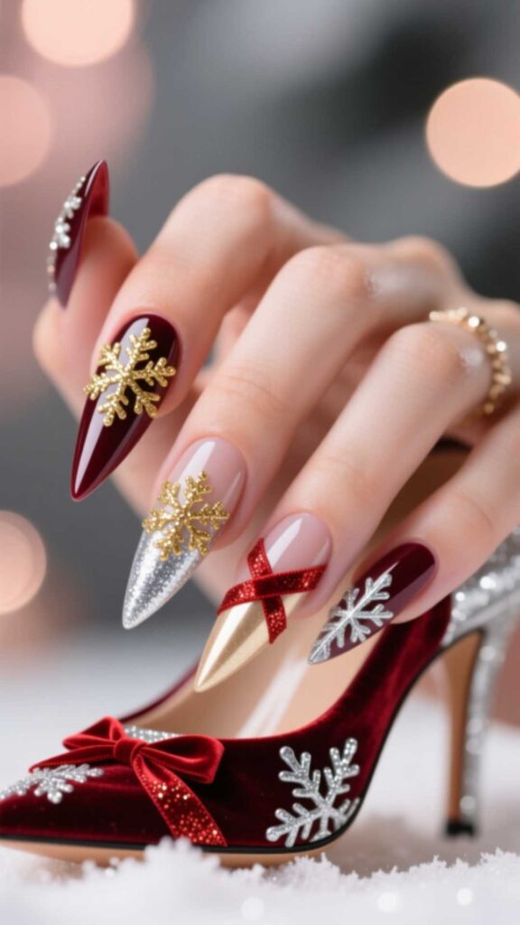  Holiday-Themed Stiletto Nails
