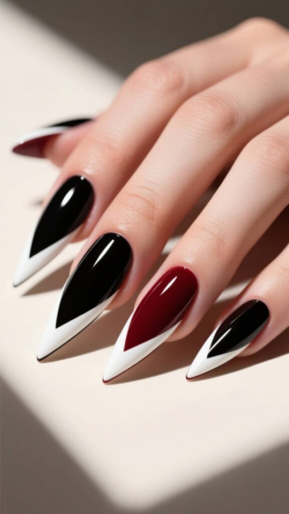 French Tip Stiletto Nails