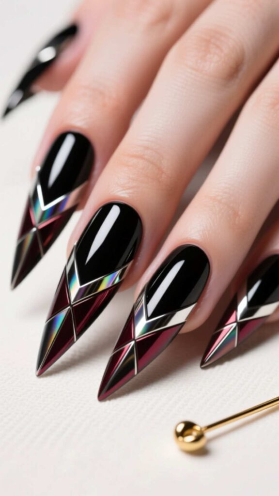  Coffin and Stiletto Mix Nails