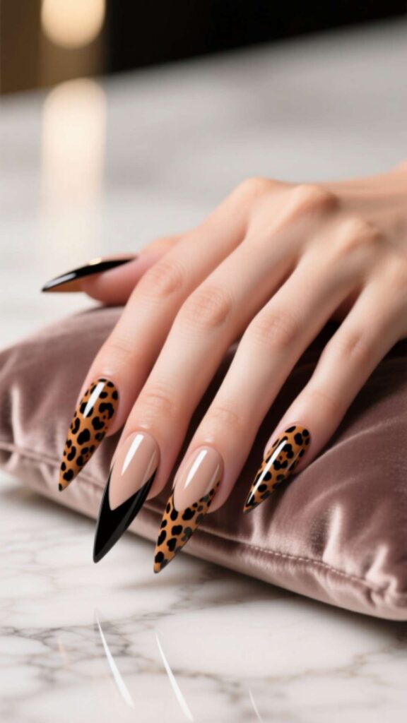 Animal Print Stiletto Nails