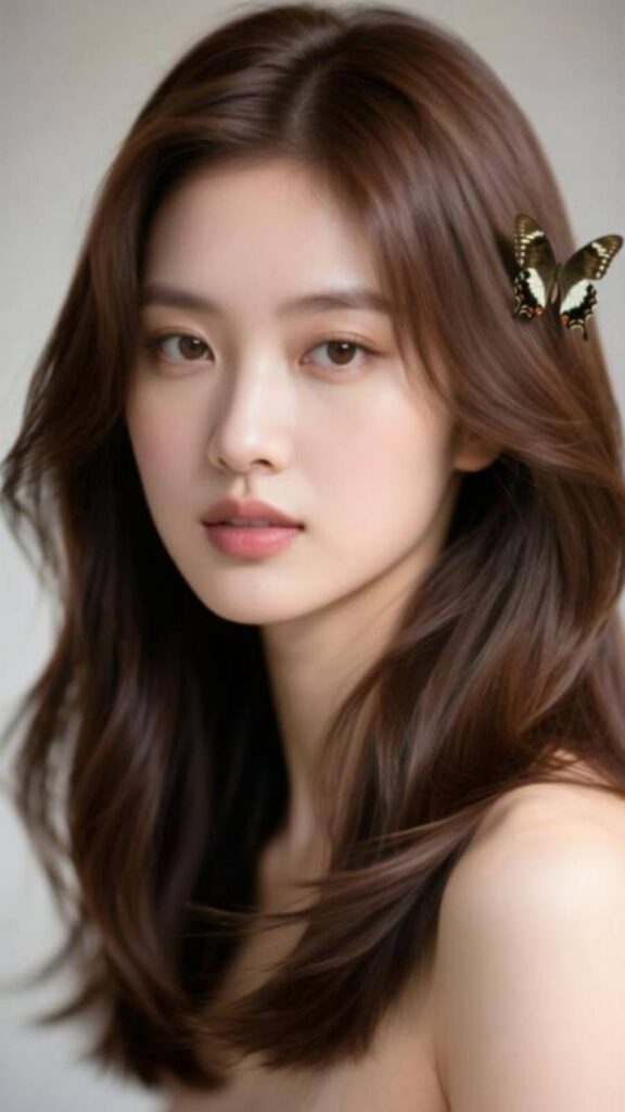 Classic Brunette Butterfly Haircut On Long Hair
