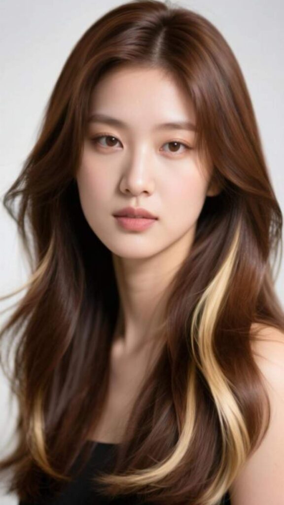 Brown Butterfly Haircut With Blonde Highlights