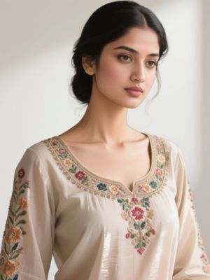 Boat Neck Aari Work Blouse