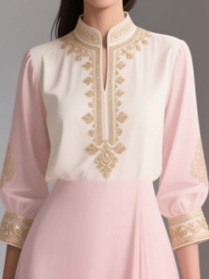 Aari & Zardozi Minimalist Fusion Blouse