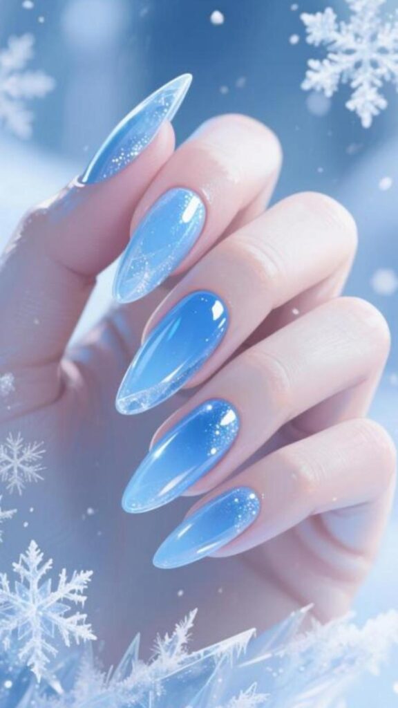 Ice Princess Blue Nails