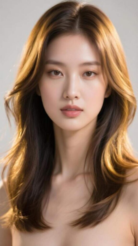 Butterfly Cut With Golden Tones For Thin Hair