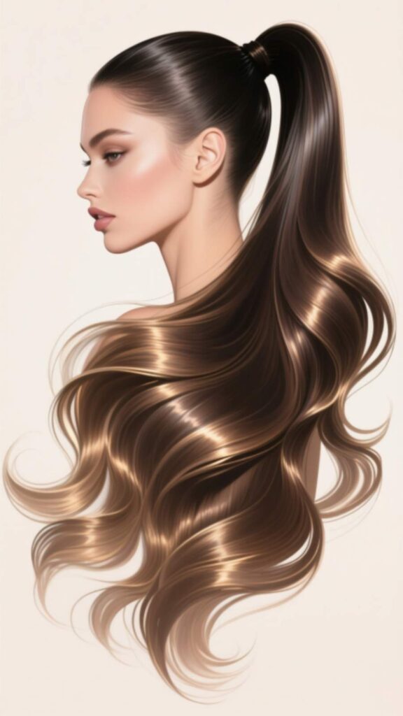 Wavy High Pony Glam