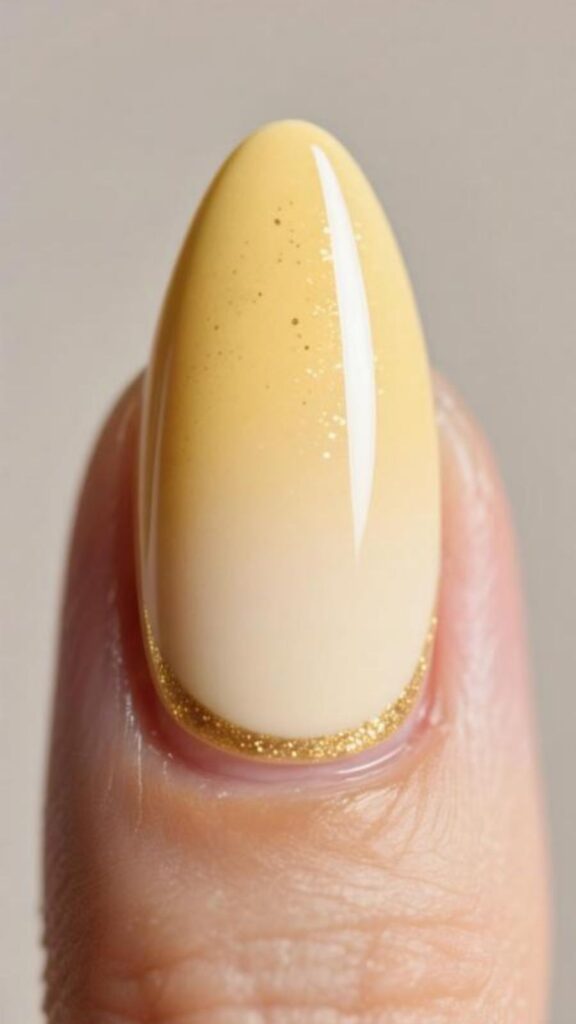 Classic Butter Yellow Almond Nails