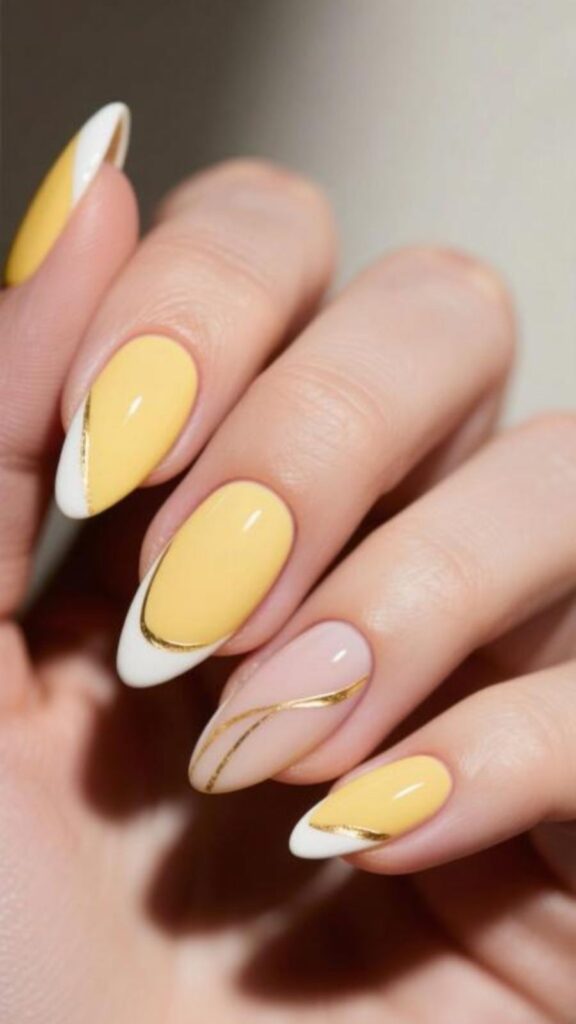 Butter Yellow French Tip with a Twist