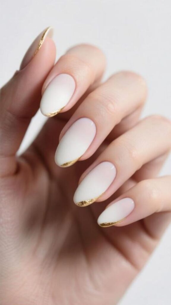 Matte Milky White Nails