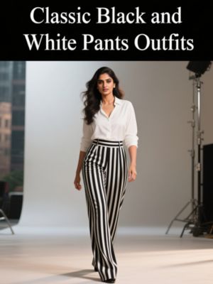 Classic Black and White Striped Pants Outfits