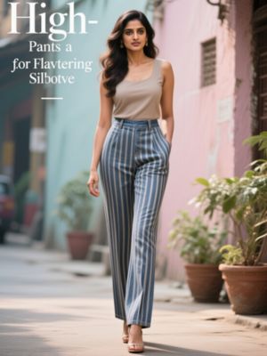 High-Waisted Striped Pants for a Flattering Silhouette