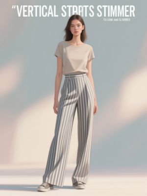 Vertical Striped Pants to Look Taller and Slimmer