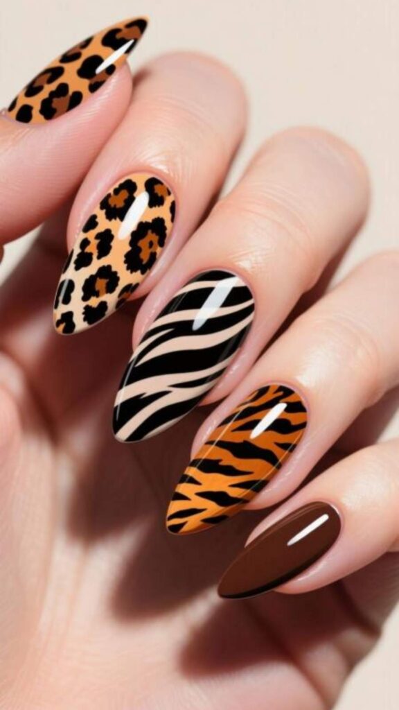 Bold Animal Print Tips