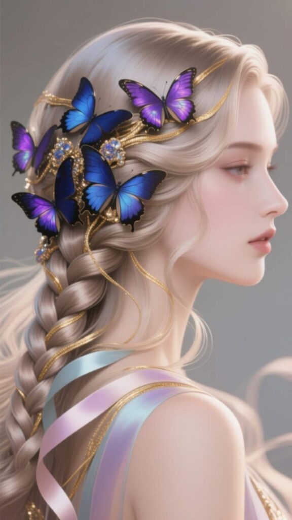 Butterfly Adorned Braided Waves