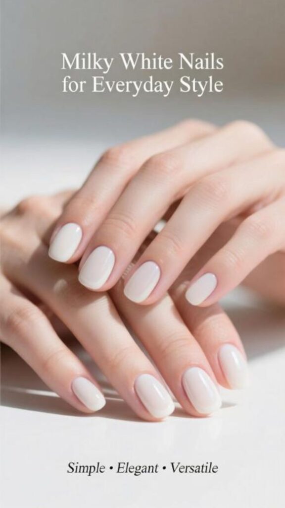 Milky White Nails for Everyday Style
