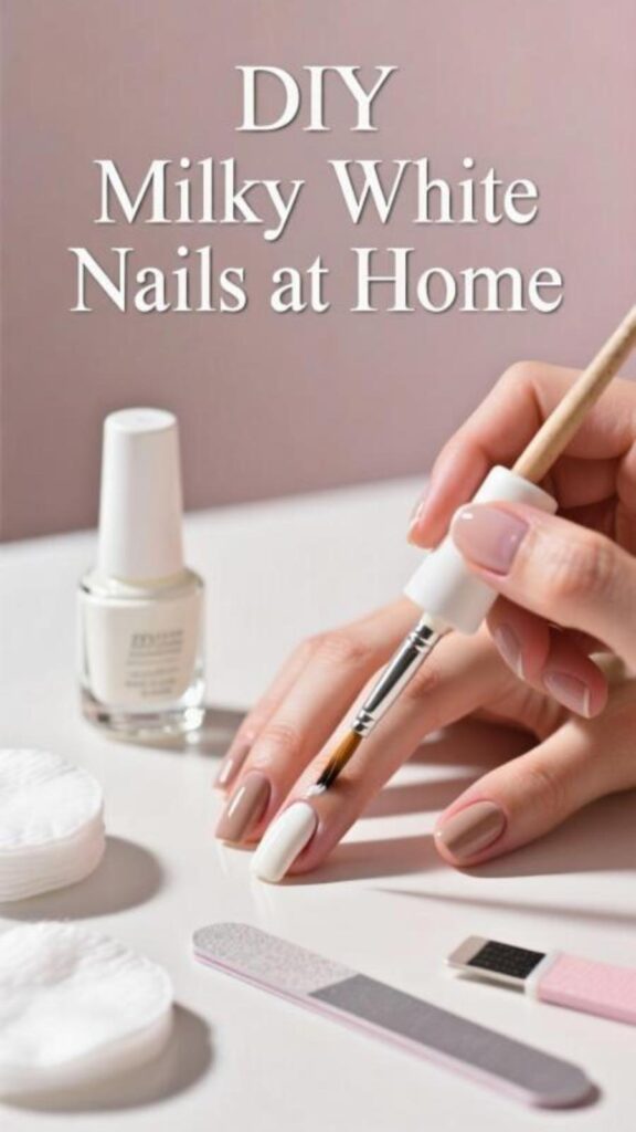 DIY Milky White Nails at Home
