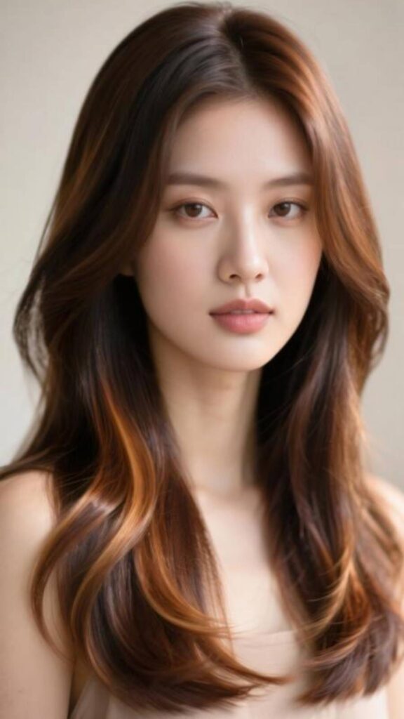 Caramel-Highlighted Butterfly Haircut