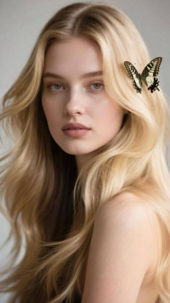 Blonde Butterfly Cut For Thick Hair