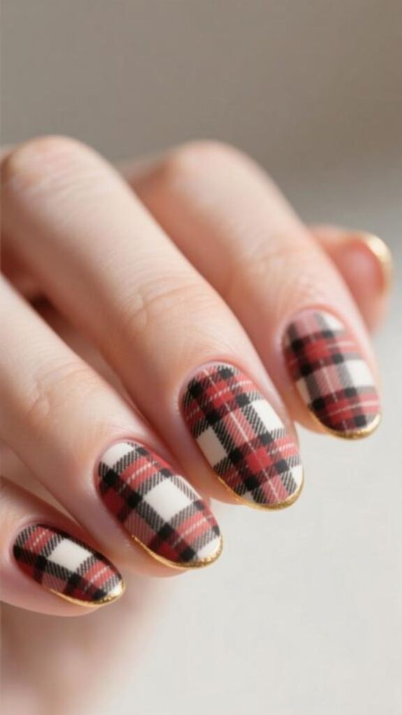 Cozy Plaid Nail Art