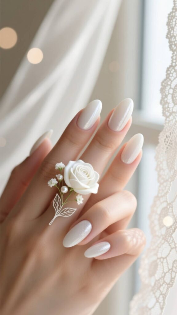 White Wedding Nails