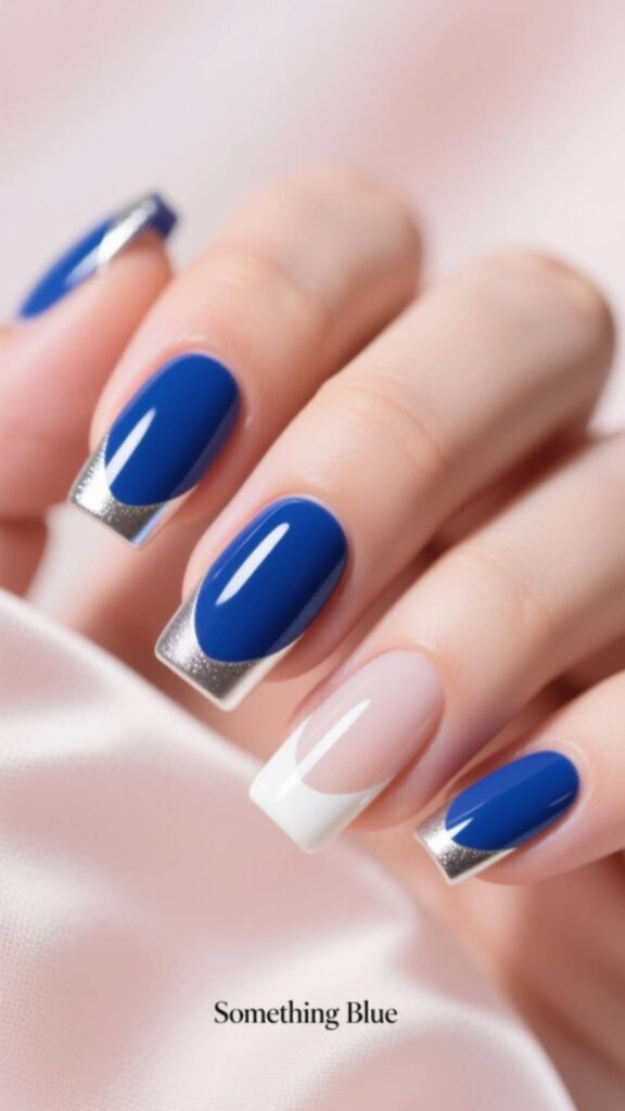 Something Blue Accent Nails