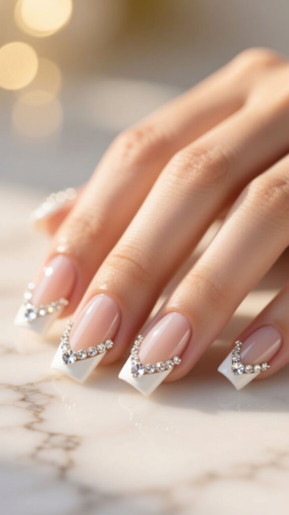 Rhinestone French Tips