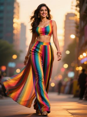 Bold and Colorful Striped Pants for a Fun Vibe