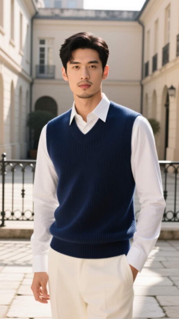 Sweater Vest with Collared Shirt
