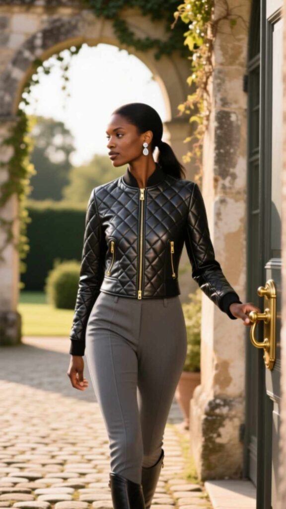 Quilted Jacket with Riding Pants