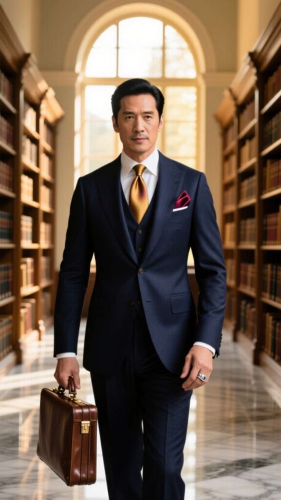 Classic Suit with Silk Accessories