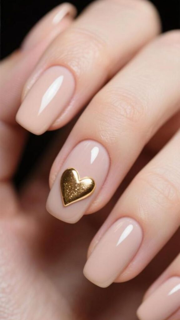 Minimal Nude with Gold Heart